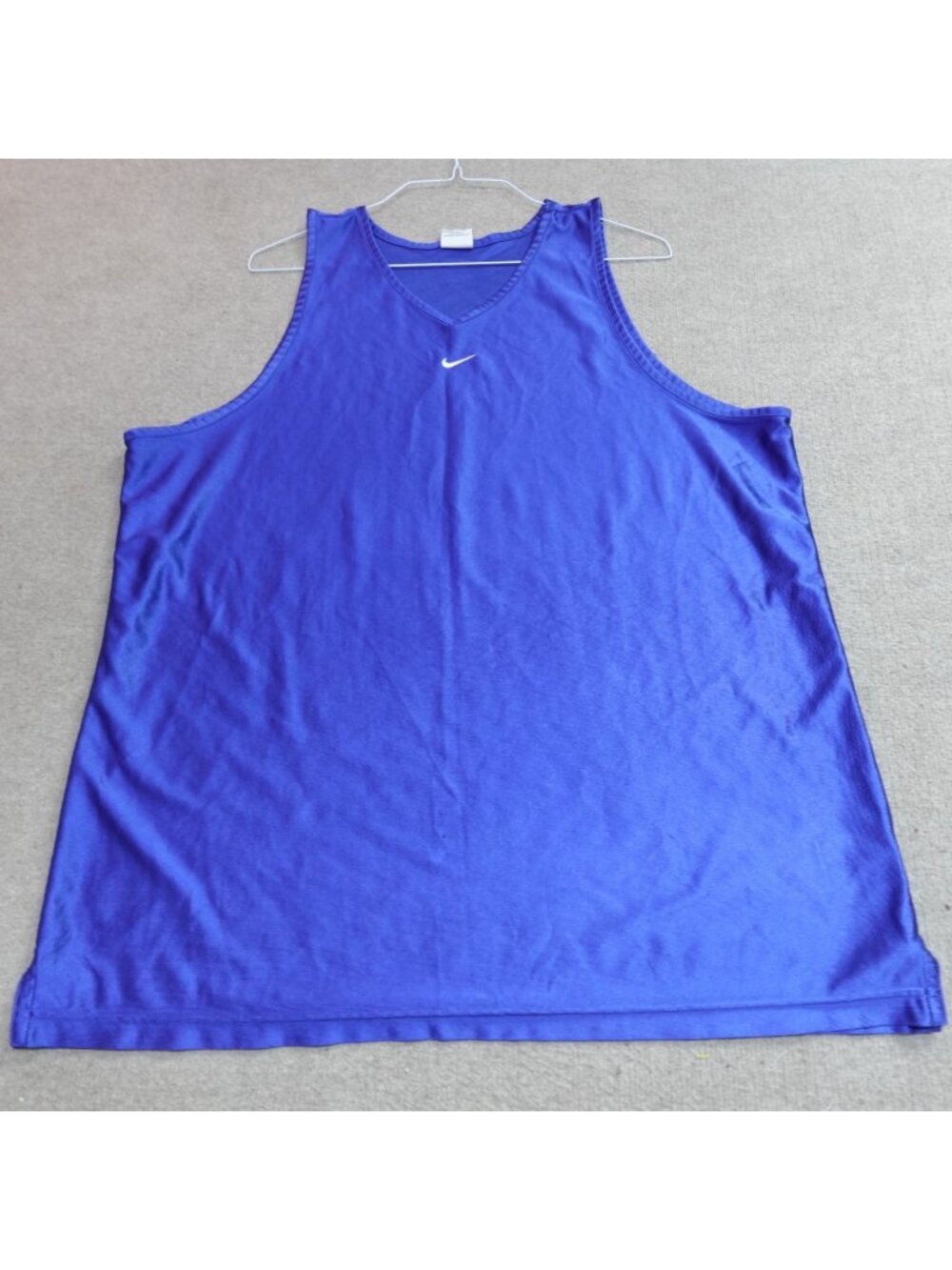 Vintage Nike Jersey Shirt XL Blue Center Swoosh Satin Made in USA